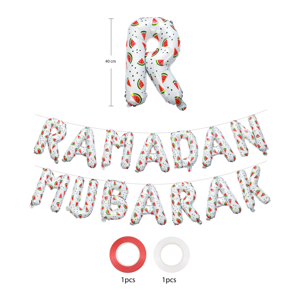 Decoration Set Ramadan Mubarak Palestine Theme (White) | 5 Items
