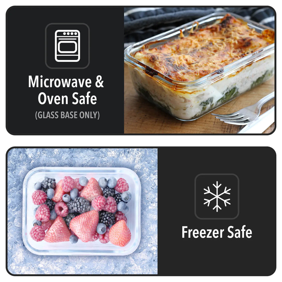 Glass Meal Prep Containers with Lids 5 Pack – 850ml Glass Food Storage & Lunch Containers, Borosilicate, Oven, Freezer & Microwave Safe, Leak-Proof