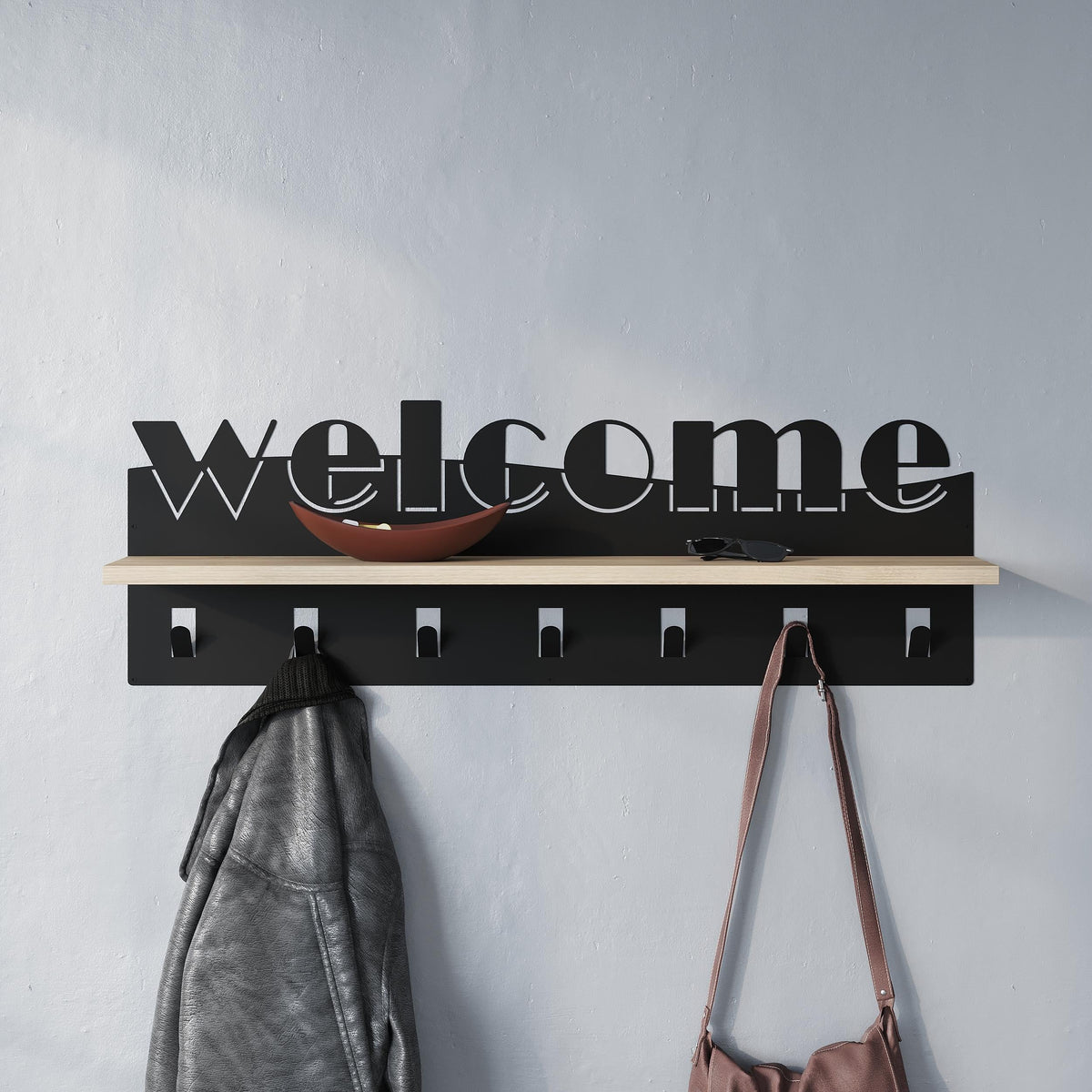 Welcome Hallway Coat Hanger Rack
