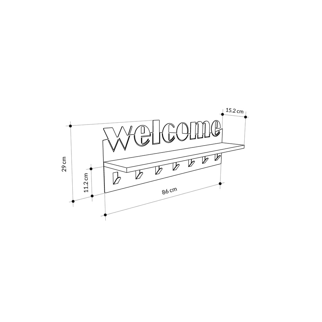 Welcome Hallway Coat Hanger Rack