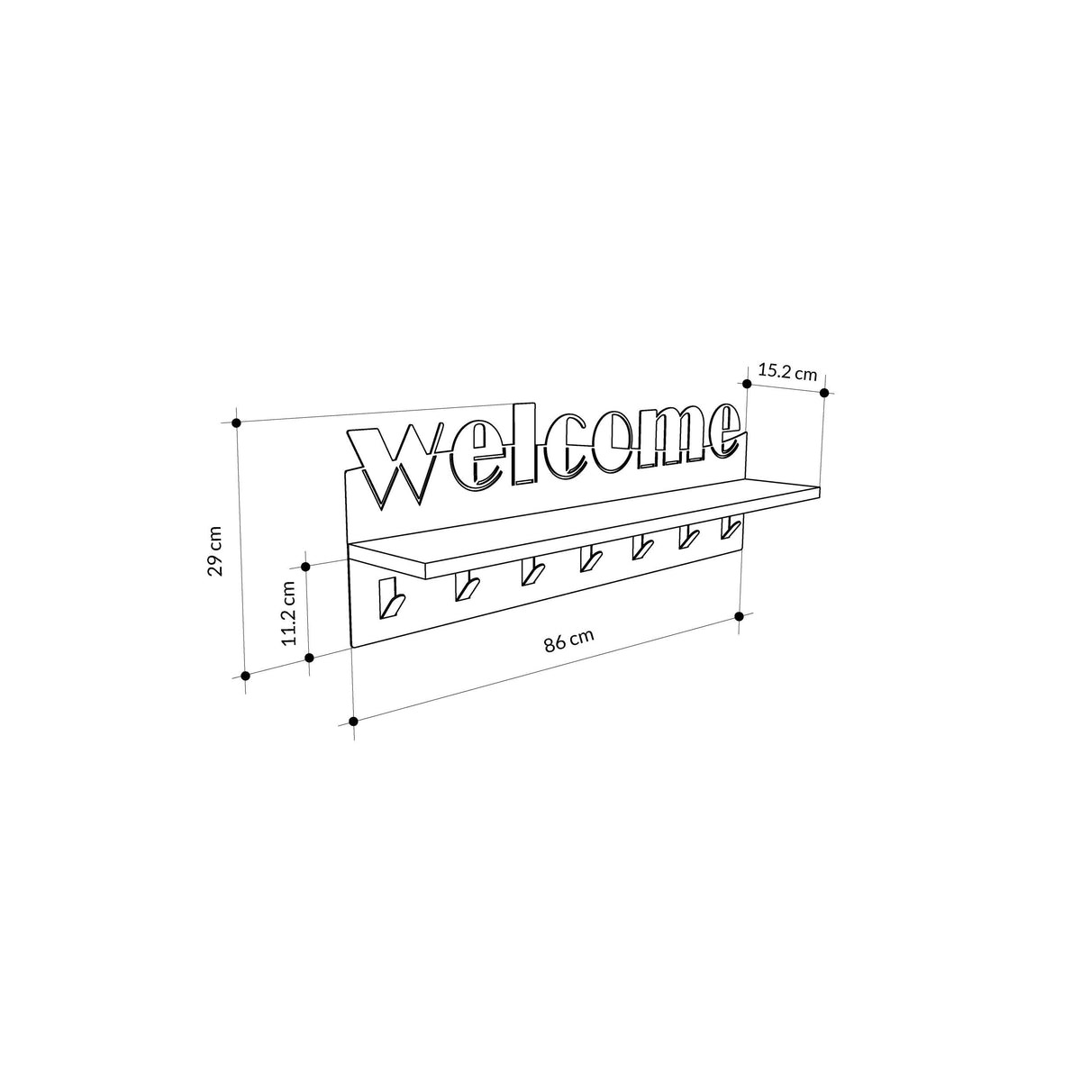Welcome Hallway Coat Hanger Rack