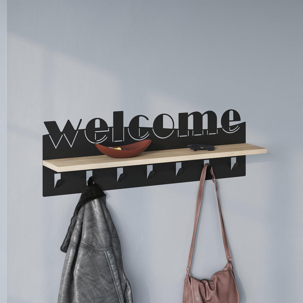 Welcome Hallway Coat Hanger Rack