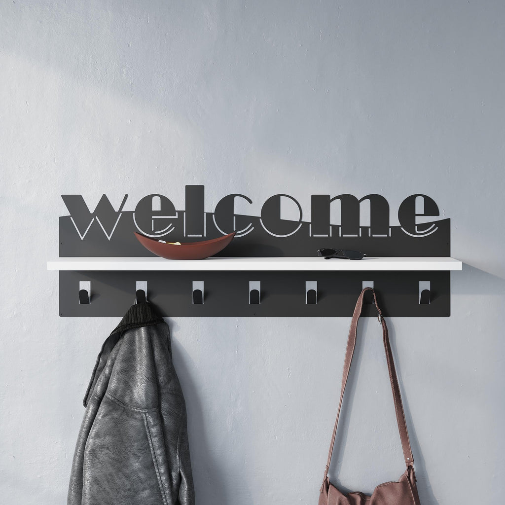 Welcome Hallway Coat Hanger Rack