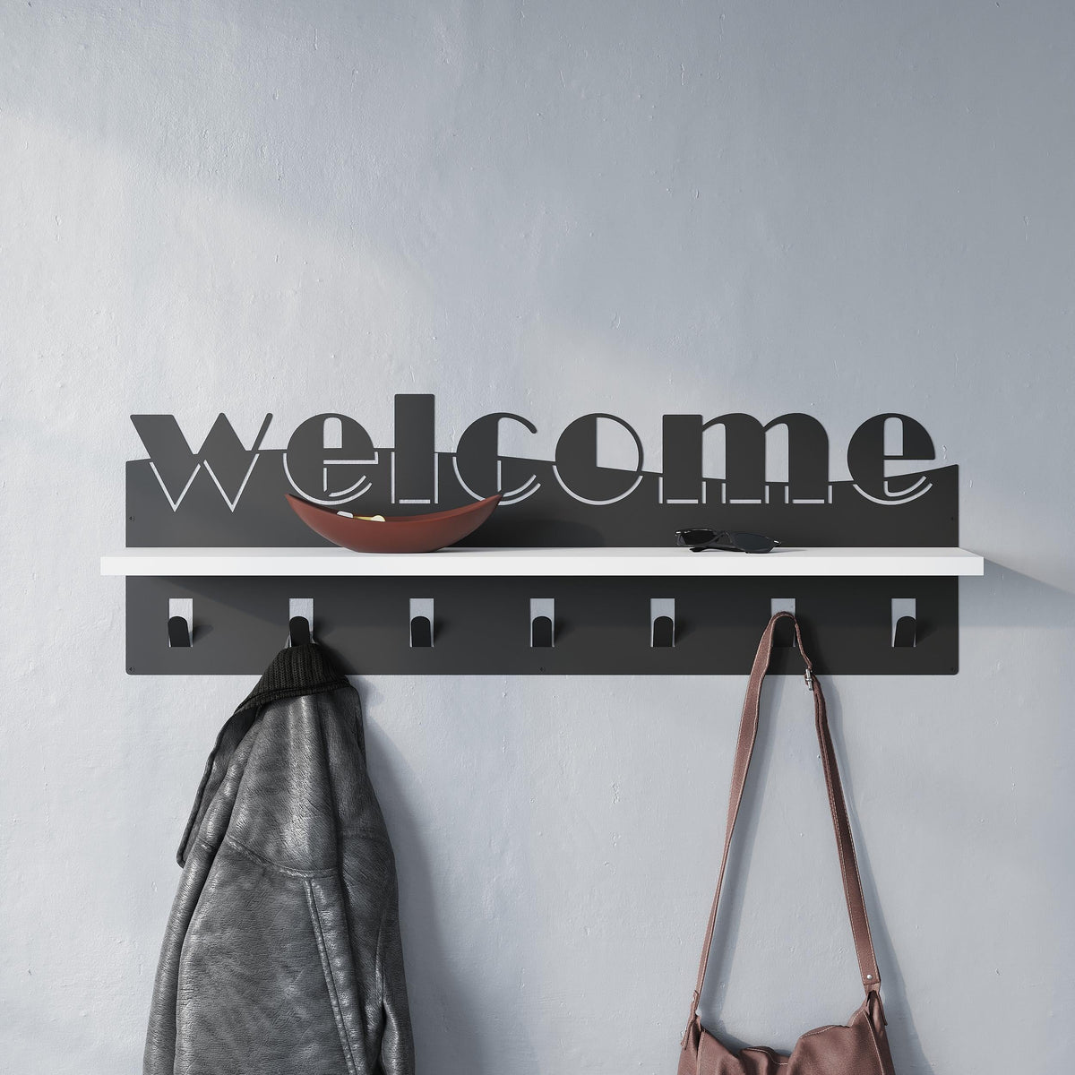 Welcome Hallway Coat Hanger Rack