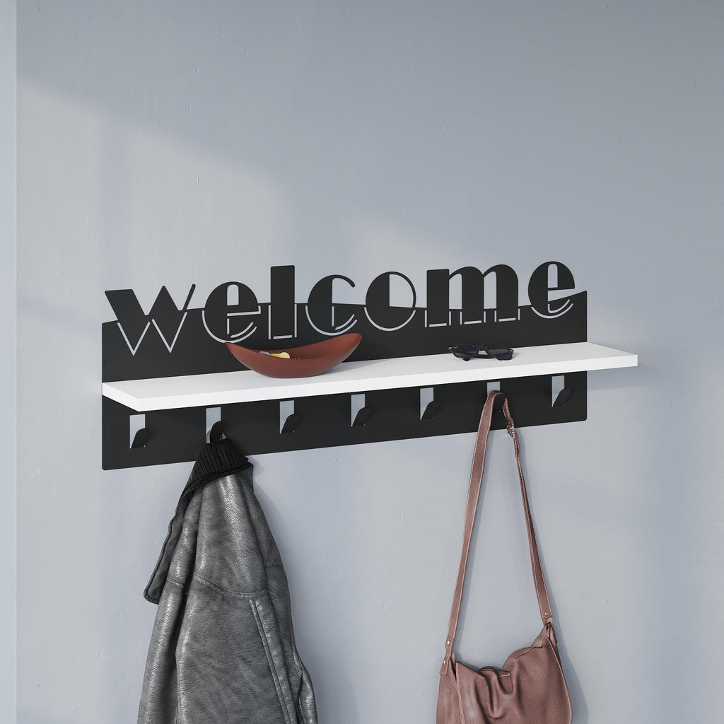 Welcome Hallway Coat Hanger Rack