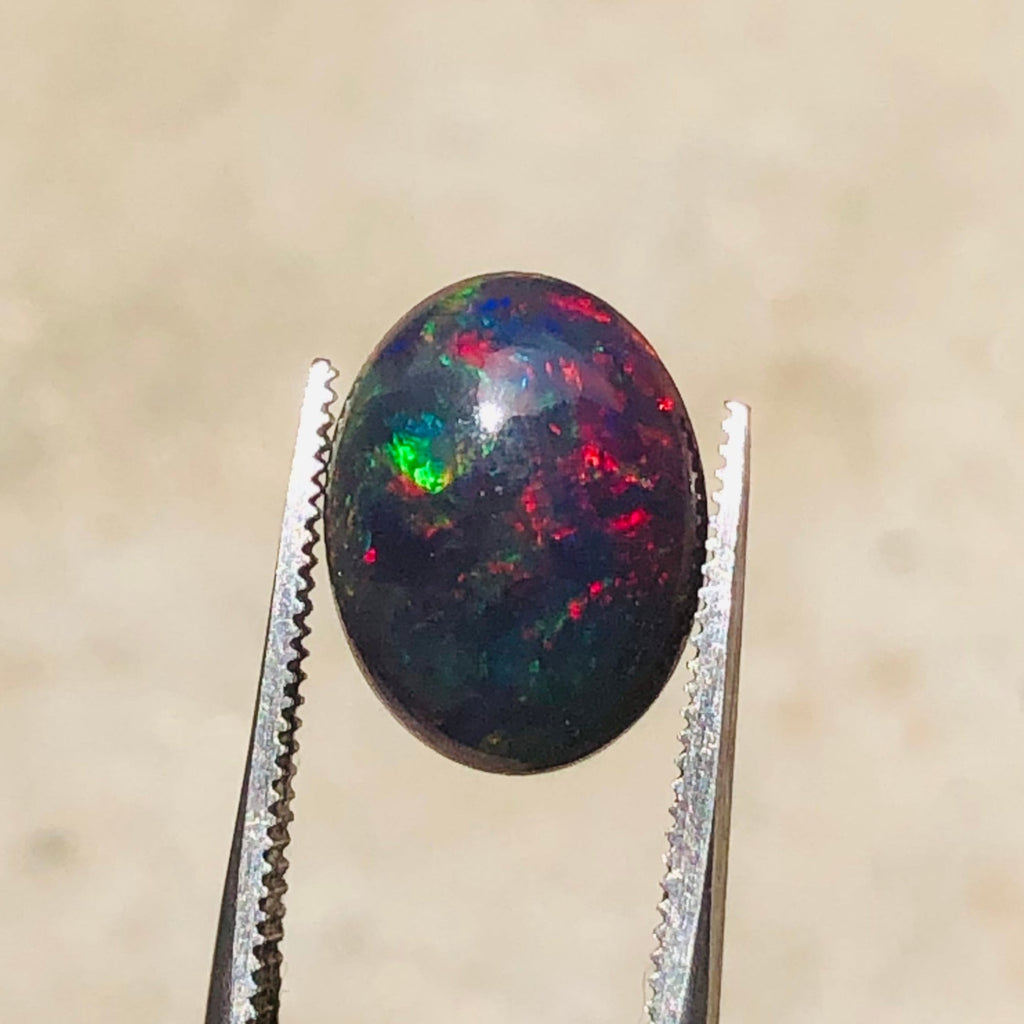 2.85ct Opal for Sale - Black Fire Opal - October Birthstone - 14x11mm