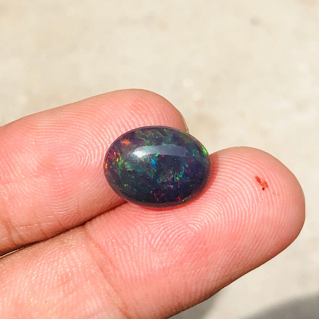 2.85ct Opal for Sale - Black Fire Opal - October Birthstone - 14x11mm