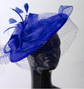 Caprilite Big Saucer Sinamay Birdcage Veil Fascinator On Headband Wedding Derby Ascot Races Ladies Hat