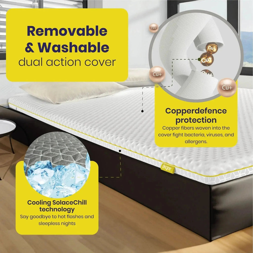 Brightr® Aurora Deluxe 2 in 1 Memory Foam mattress topper