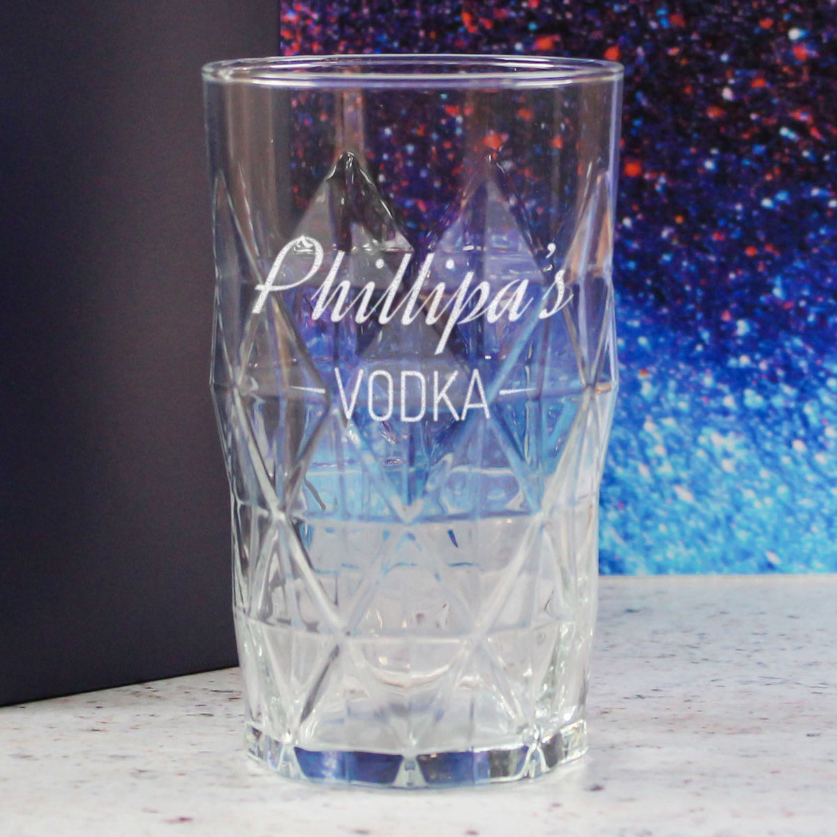 Personalised Engraved Novelty Vodka Keops Hiball with 'Name's Vodka' Design