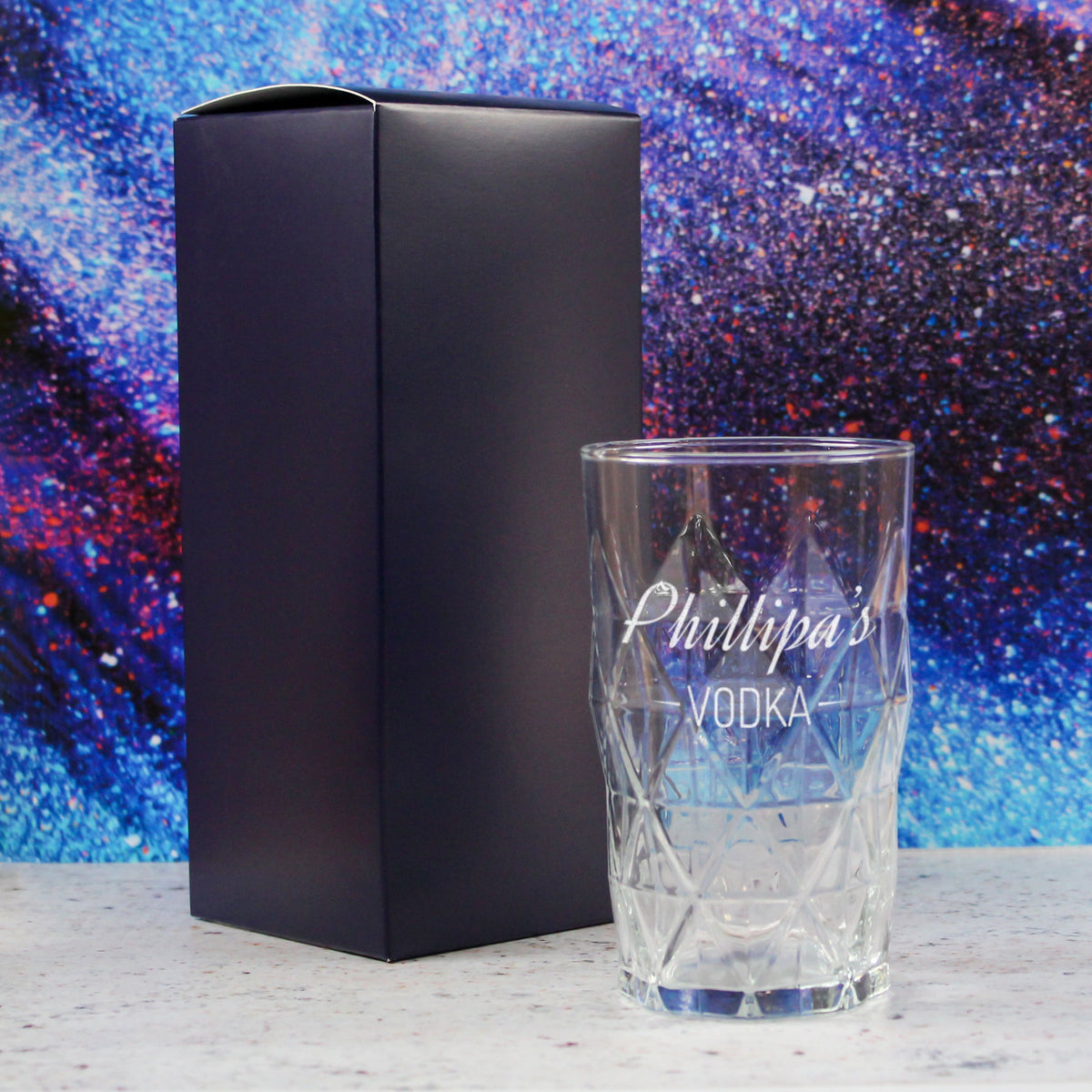 Personalised Engraved Novelty Vodka Keops Hiball with 'Name's Vodka' Design