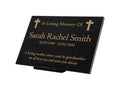 Granite Memorial Plaque, Cross Design, Personalised Engraved Tribute