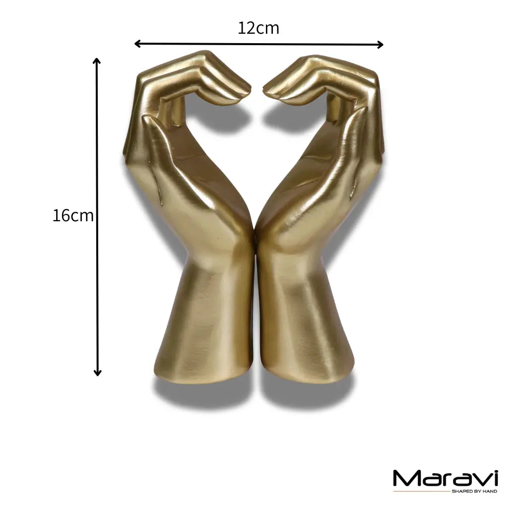 Darela Love Heart Hands Ornament Gold