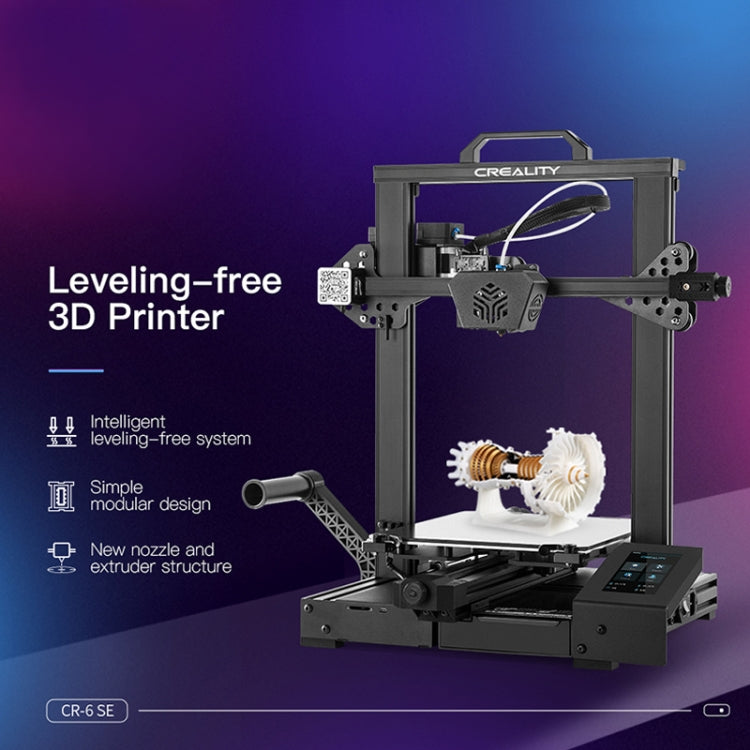 CREALITY CR-6 SE 350W Intelligent Leveling-free DIY 3D Printer, Print Size : 23.5 x 23.5 x 25cm, EU Plug, CR-6 SE