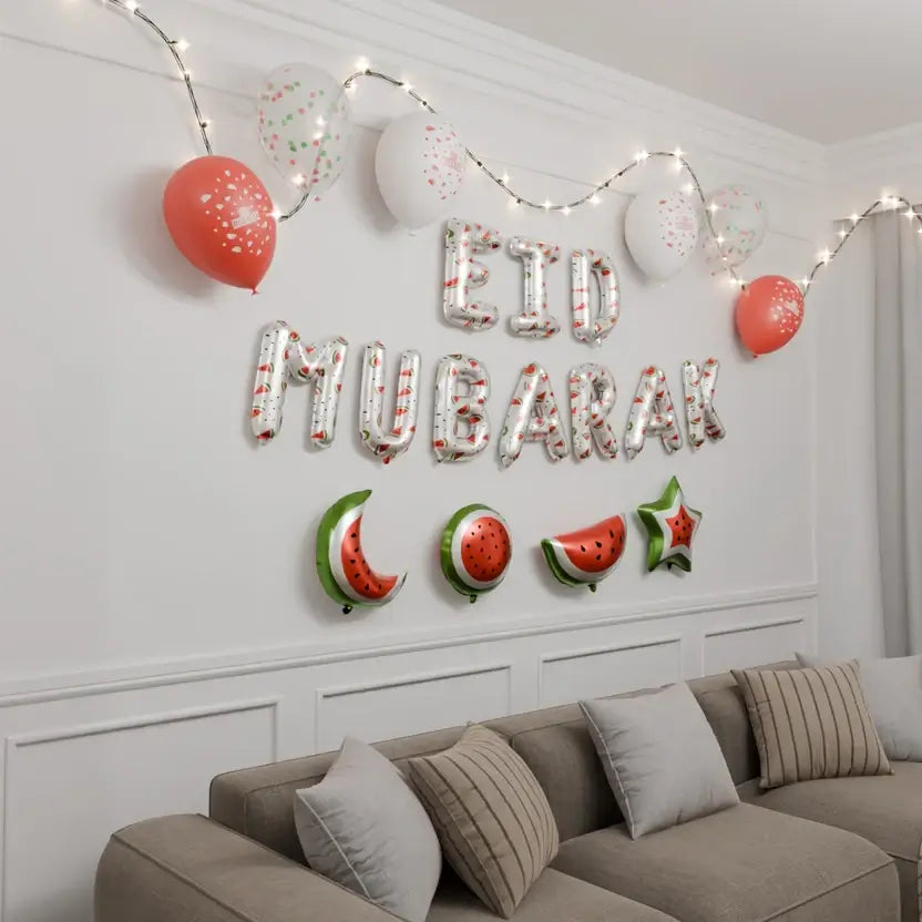 Decoration Set Eid Mubarak Palestine Theme (White) | 5 Items
