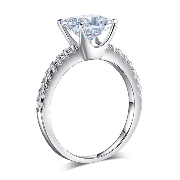 Square cut princess ring