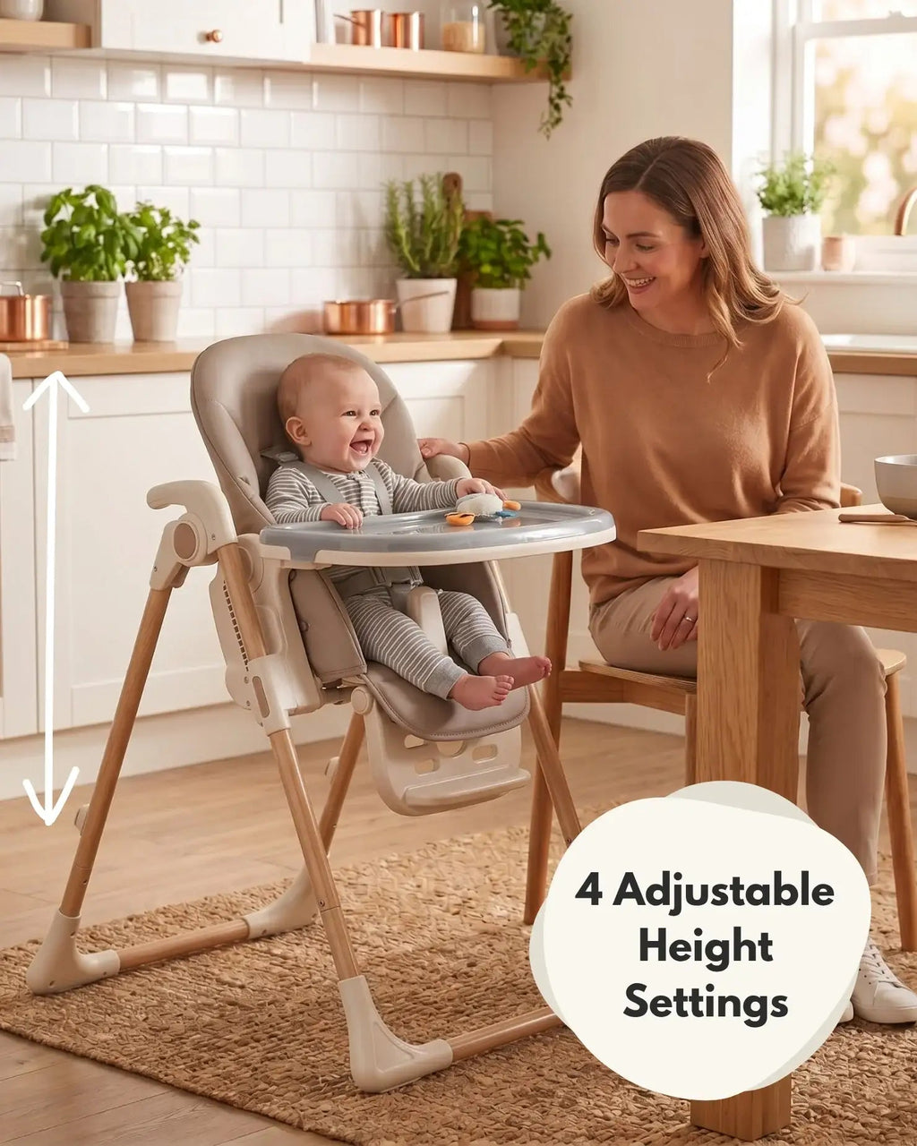 Flare Foldable High Chair - Beige
