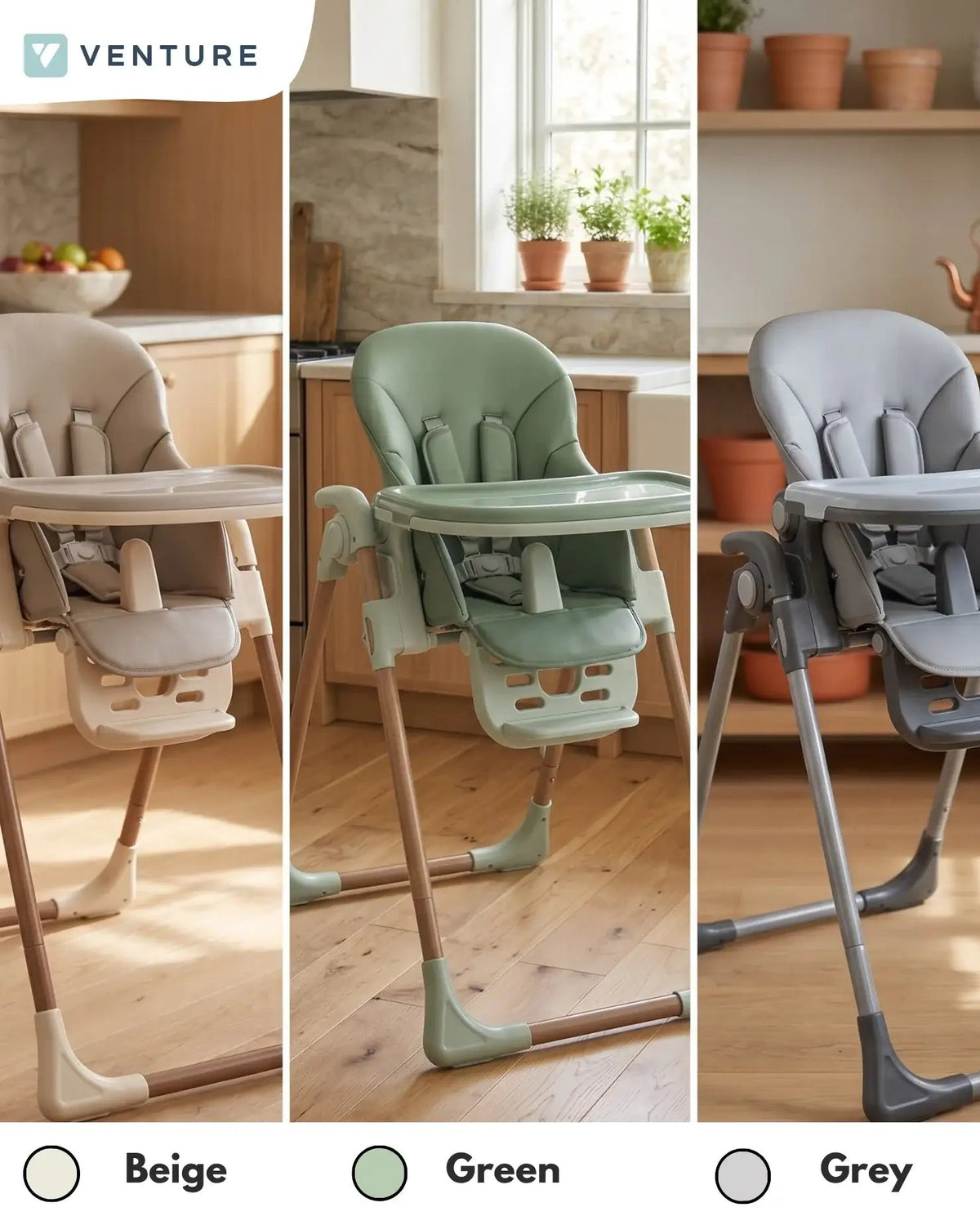 Flare Foldable High Chair - Beige