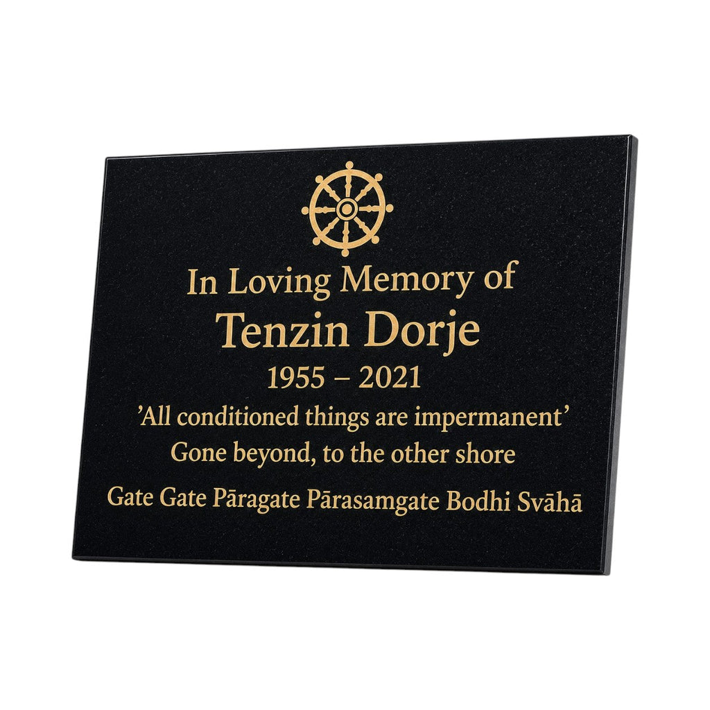 Personalised Granite Memorial Plaque - Built To Last Forever Buddhist