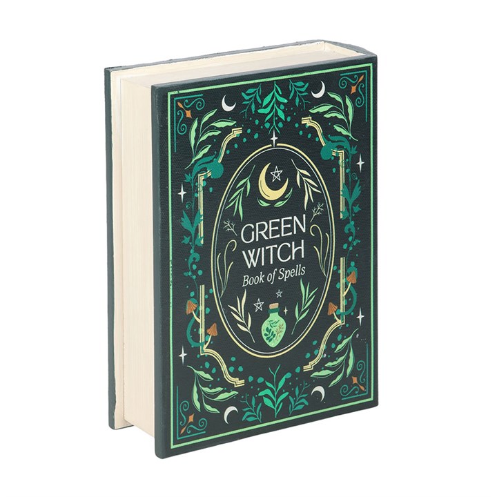 Green Witch Book Shaped Storage Box