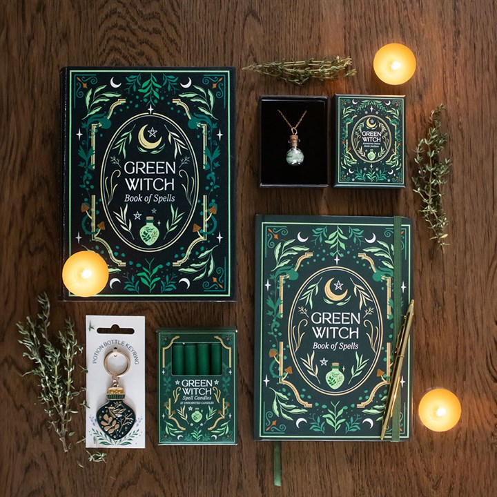Green Witch Book Shaped Storage Box