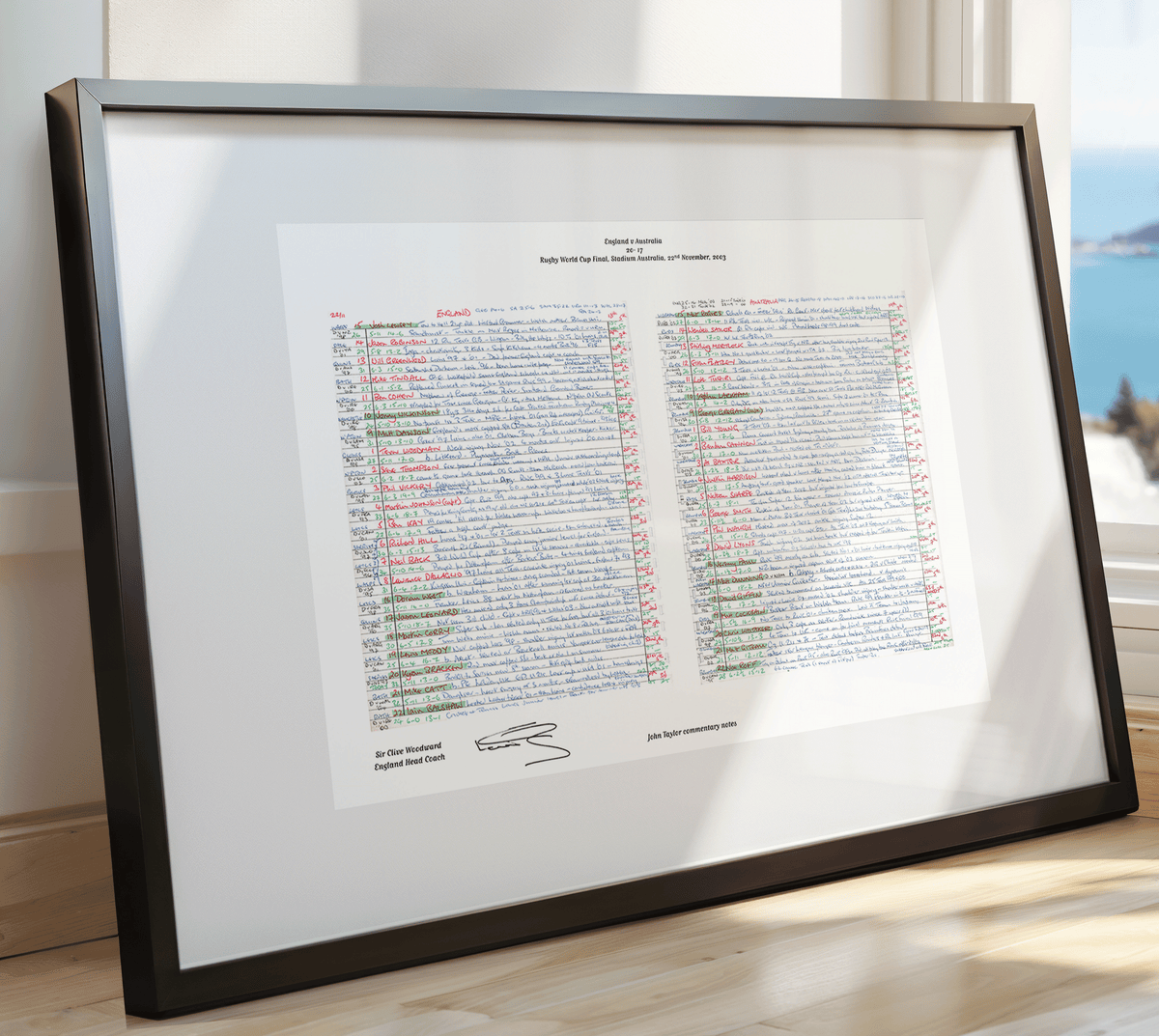 RUGBY UNION *Clive Woodward Signed Limited Edition* England v Australia, Rugby World Cup Final, Stadium Australia, Sydney. November, 22, 2003. John Taylor. Signed by Clive Woodward