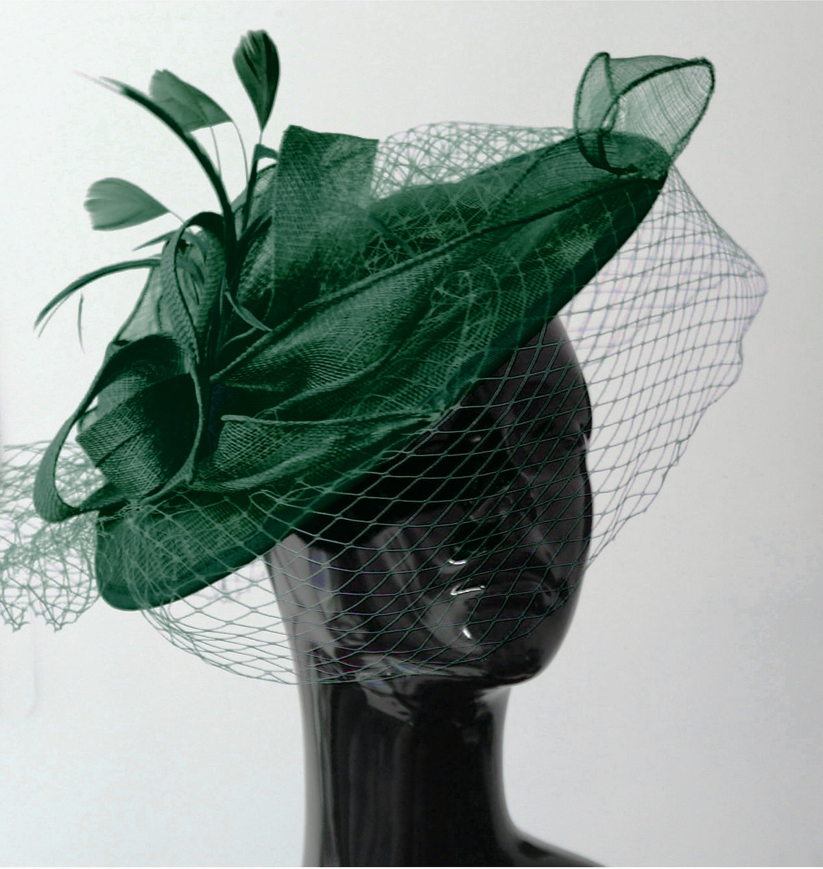 Caprilite Big Saucer Sinamay Birdcage Veil Fascinator On Headband Wedding Derby Ascot Races Ladies Hat