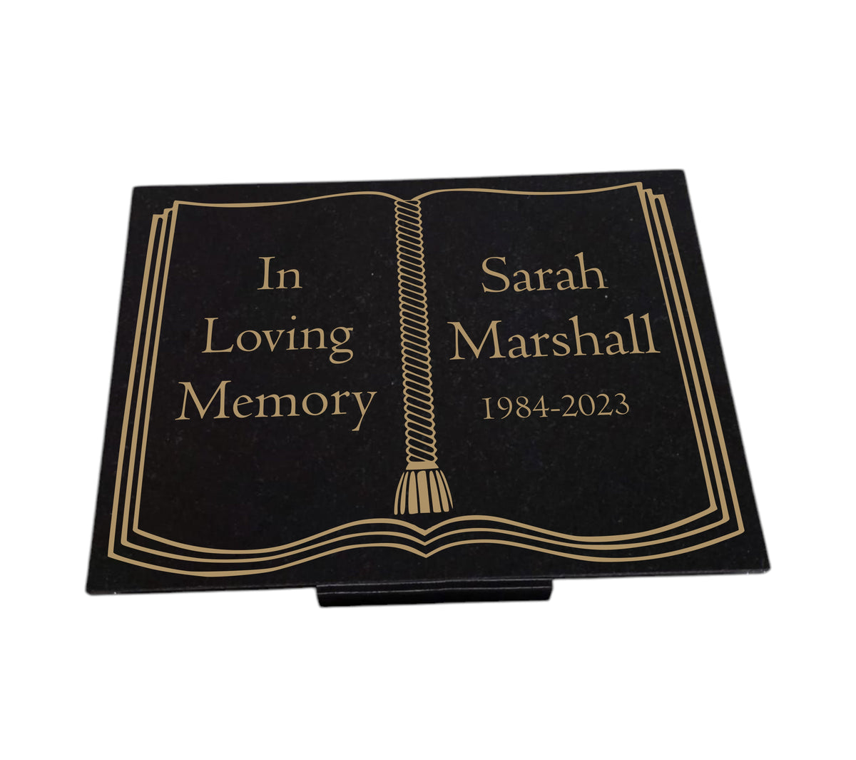 Granite Memorial Plaque, Book/Bible Design, Personalised Engraved Tribute