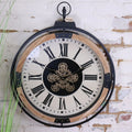Industrial Large Cog Clock White and Gold
