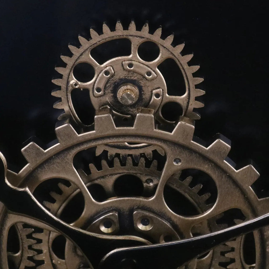 Industrial Large Cog Clock White and Gold