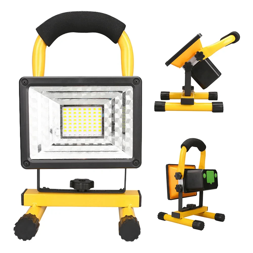LED Rechargeable Portable Work Light 60W with Stand Waterproof Floodlight