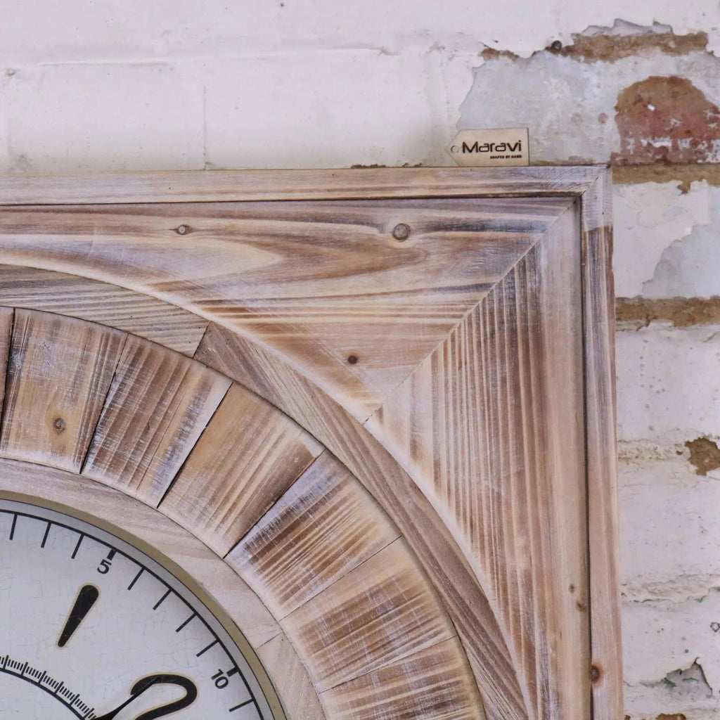 Large Square Wall Clock 80cm Antique Style