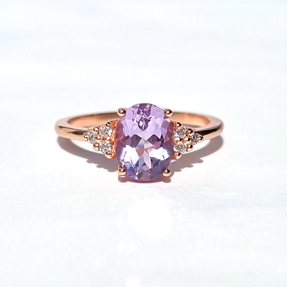 Lavender Amethyst Ring in 18k Rose Gold Vermeil