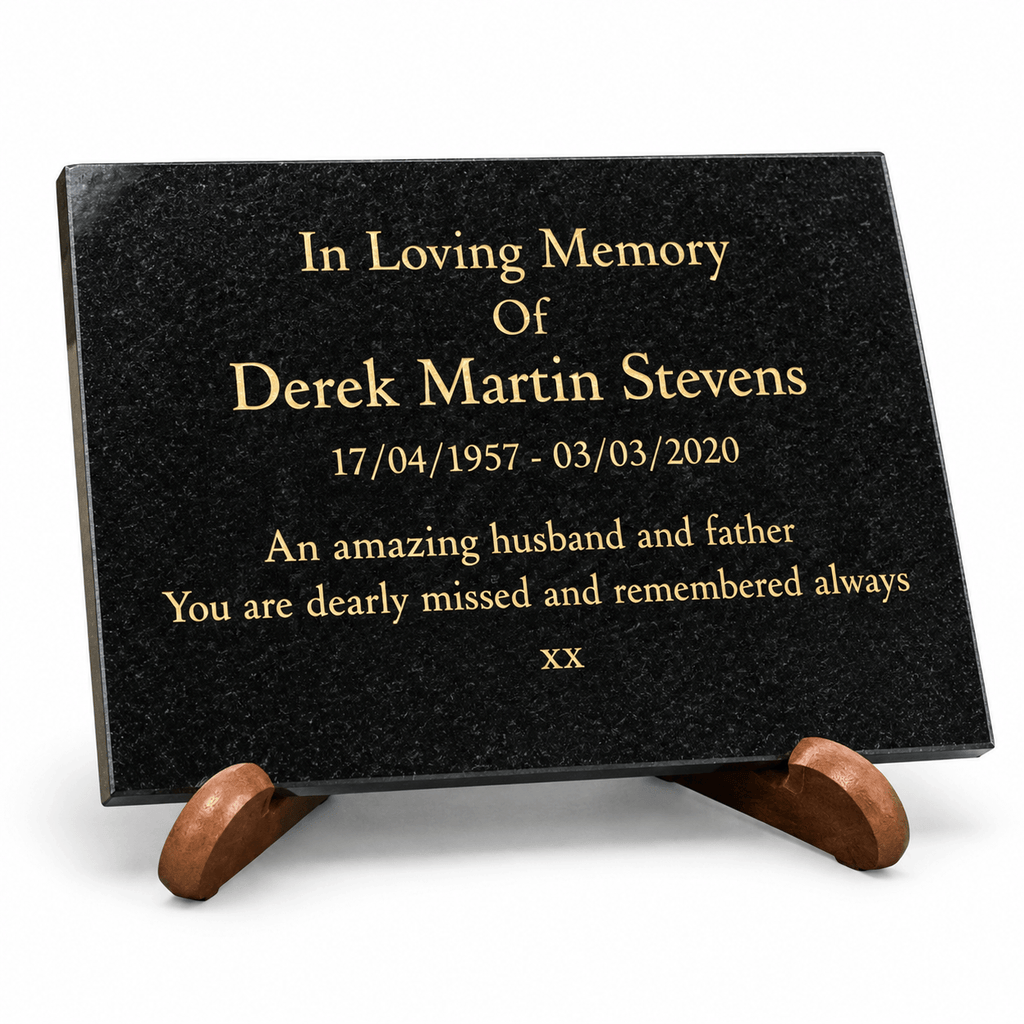 Granite Memorial Plaque, Personalised Engraved Tribute