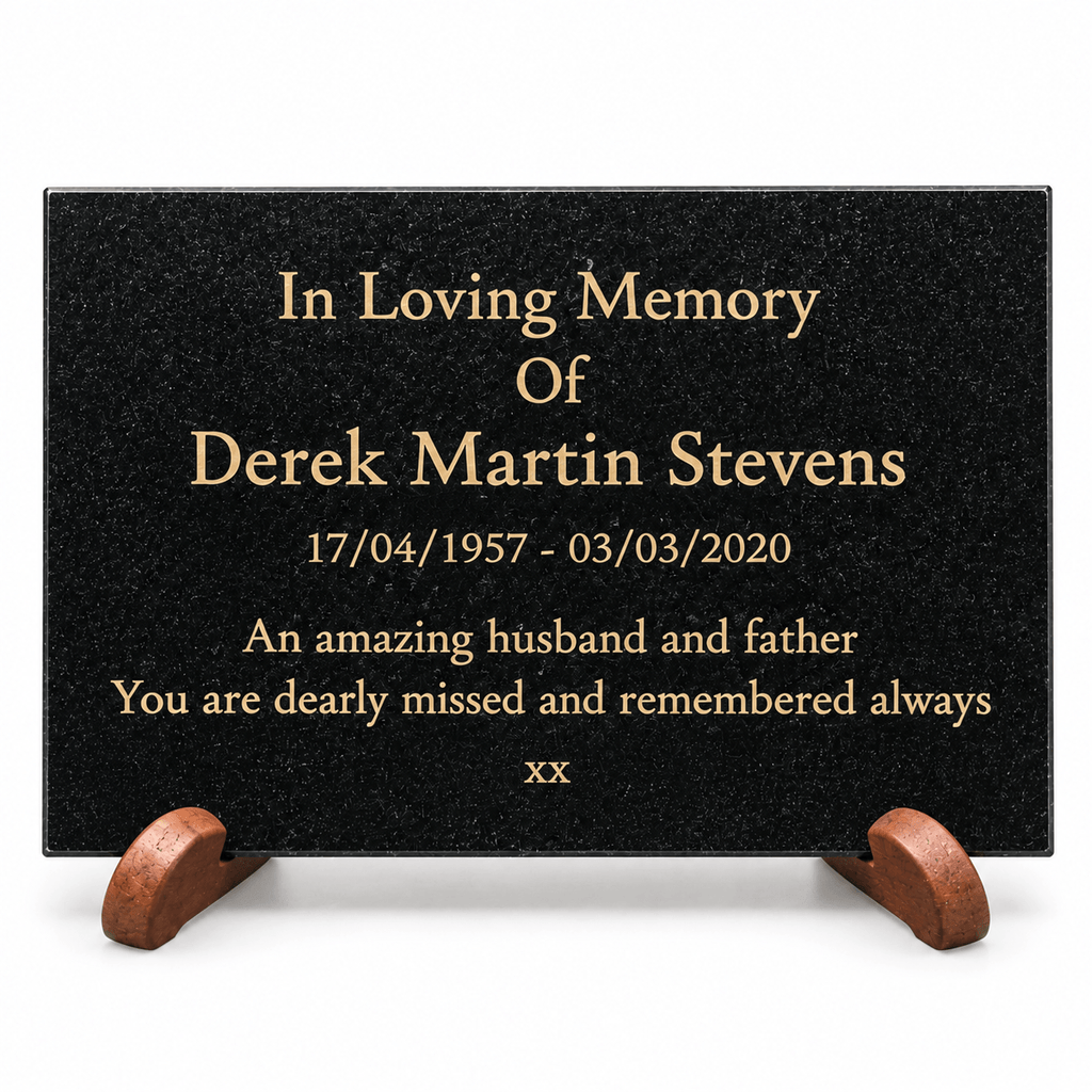 Granite Memorial Plaque, Personalised Engraved Tribute