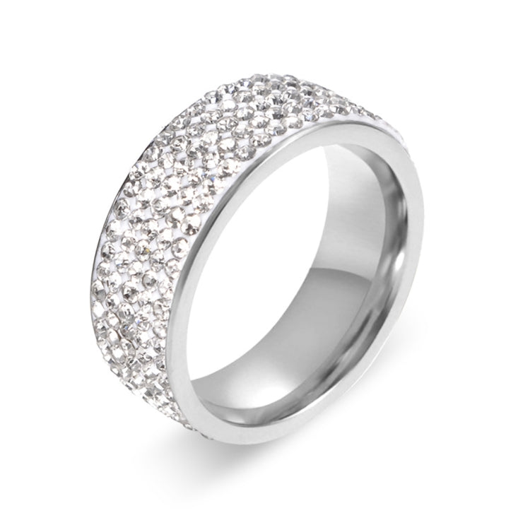 Stainless Steel Eternity Ring For Wedding Band Engagement Promise Crystal And Rhinestones Inlaid Circle Round, 57 mm, US Size:10, Inner Diameter: 20 mm, Perimeter: 62.8 mm, 10