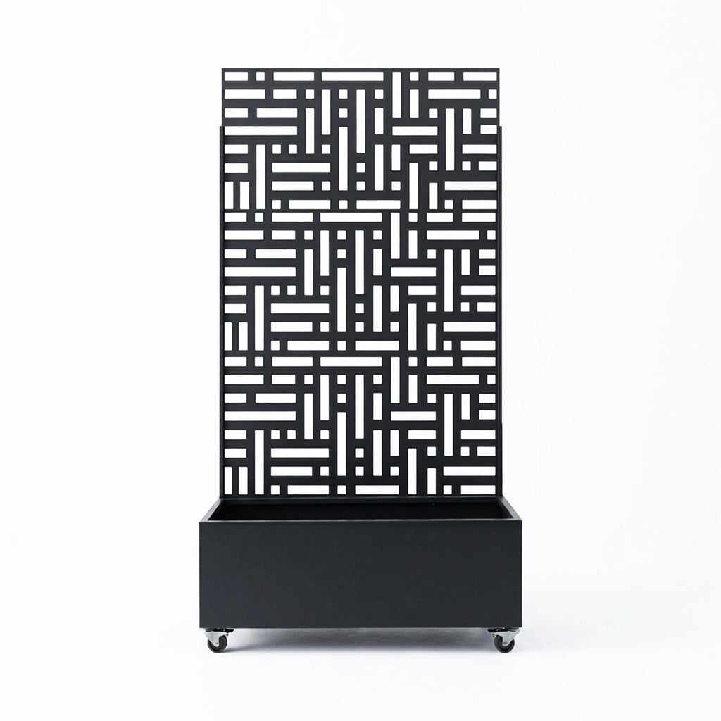 Metal Indoor/Outdoor Privacy Screen with Plant Pot - Maze
