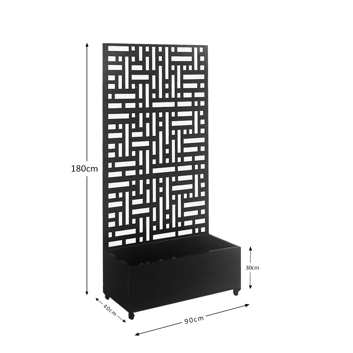 Metal Indoor/Outdoor Privacy Screen with Plant Pot - Maze