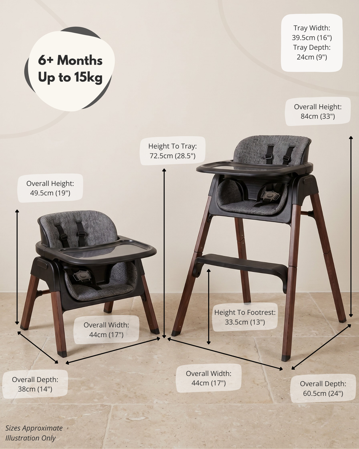 Neyo 2-in-1 High Chair - Black