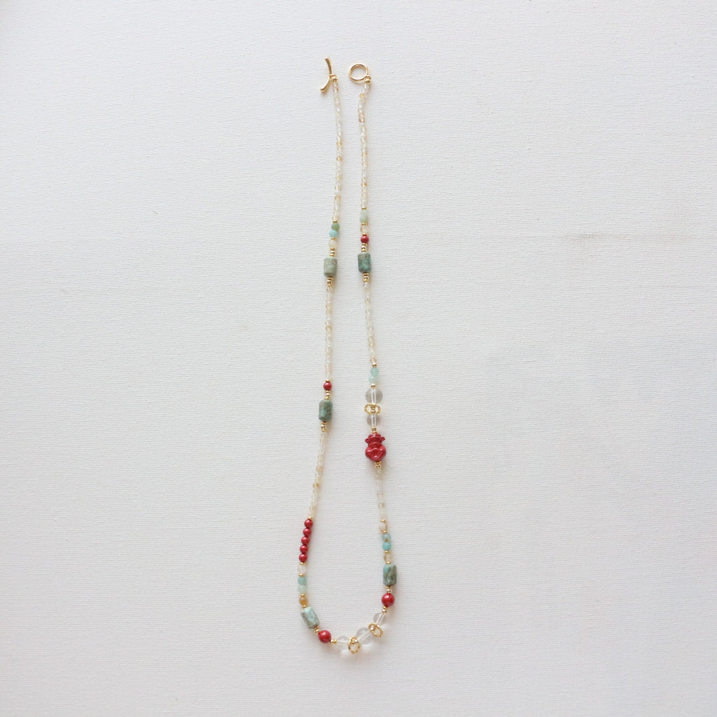 Jekira God of Wealth Red Gemstone Jewelry Set