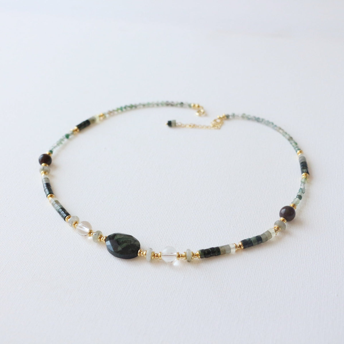 Natural Jasper & Agate Jewelry Set with 18K Gold