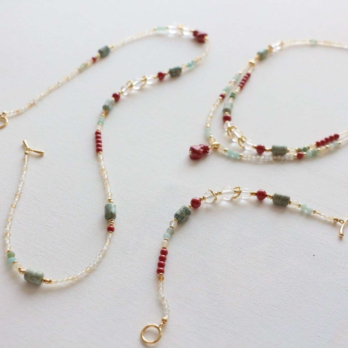 Jekira God of Wealth Red Gemstone Jewelry Set