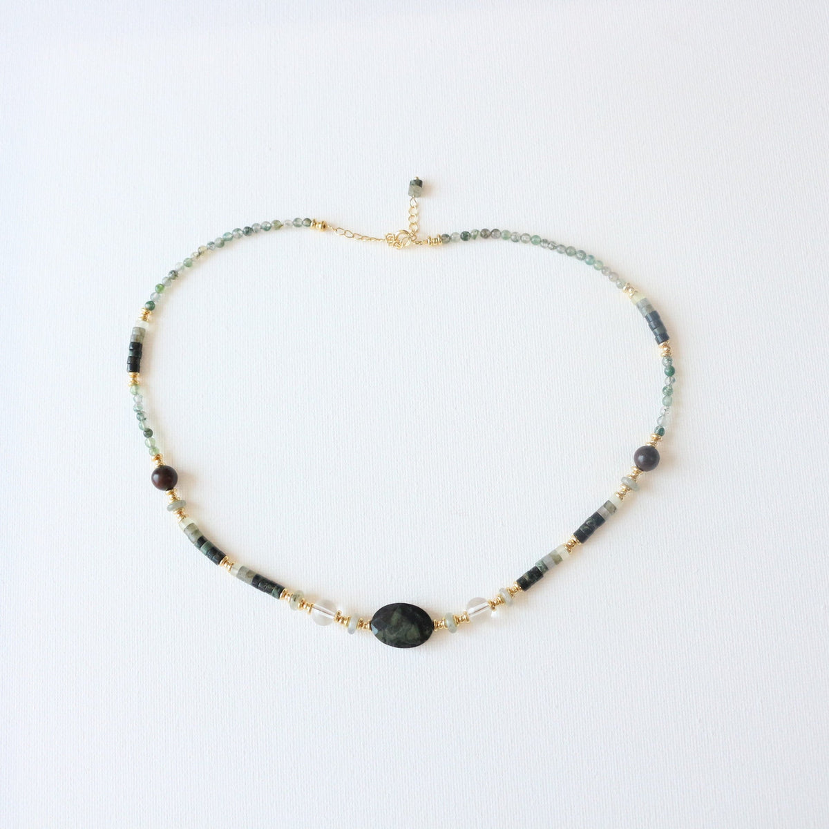 Natural Jasper & Agate Jewelry Set with 18K Gold