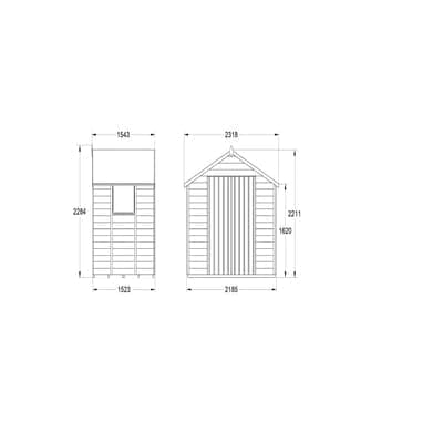 4LIFE Overlap Pressure Treated Apex Shed Double Door - All Sizes