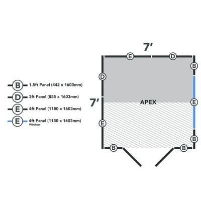 4LIFE Overlap Pressure Treated Apex Shed Double Door - All Sizes