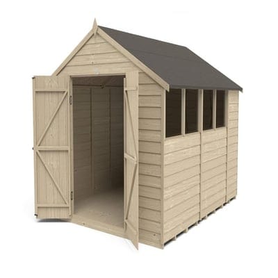 4LIFE Overlap Pressure Treated Apex Shed Double Door - All Sizes