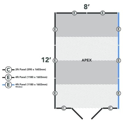 4LIFE Overlap Pressure Treated Apex Shed Double Door - All Sizes
