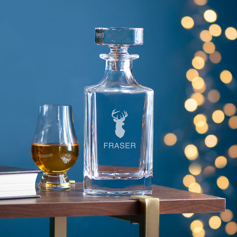 Personalised Classic Stag Square Decanter