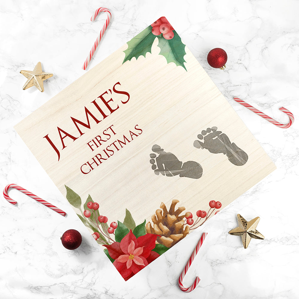 Personalised Baby's First Christmas Memento Box