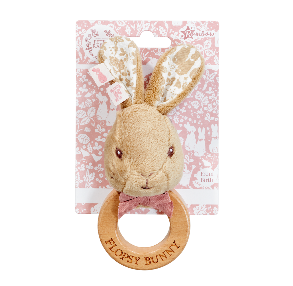Rainbow Designs Flopsy Wooden Ring Rattle